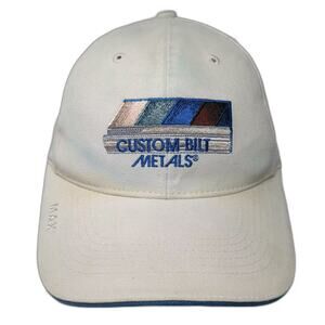 Triple Crown Baseball Cap Beige Blue OS Custom-Bilt Metals Strapback Hat Logo